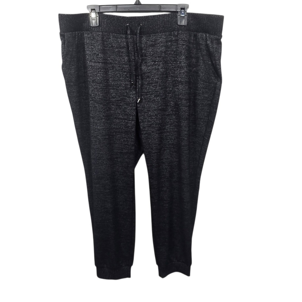 Chico's Zenergy Black Heathered Knit Jogger Pants Petite Chicos Size 3P 16P